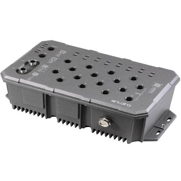 16-Port Industrial M12 IP67 Waterproof Gigabit Light Layer 3 Managed Ethernet Switch